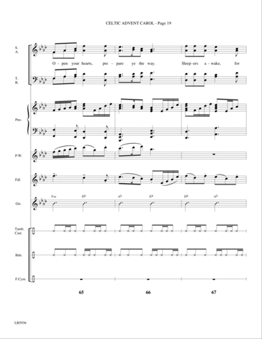 Celtic Advent Carol - Full Score Choir scores gallery preview page 19