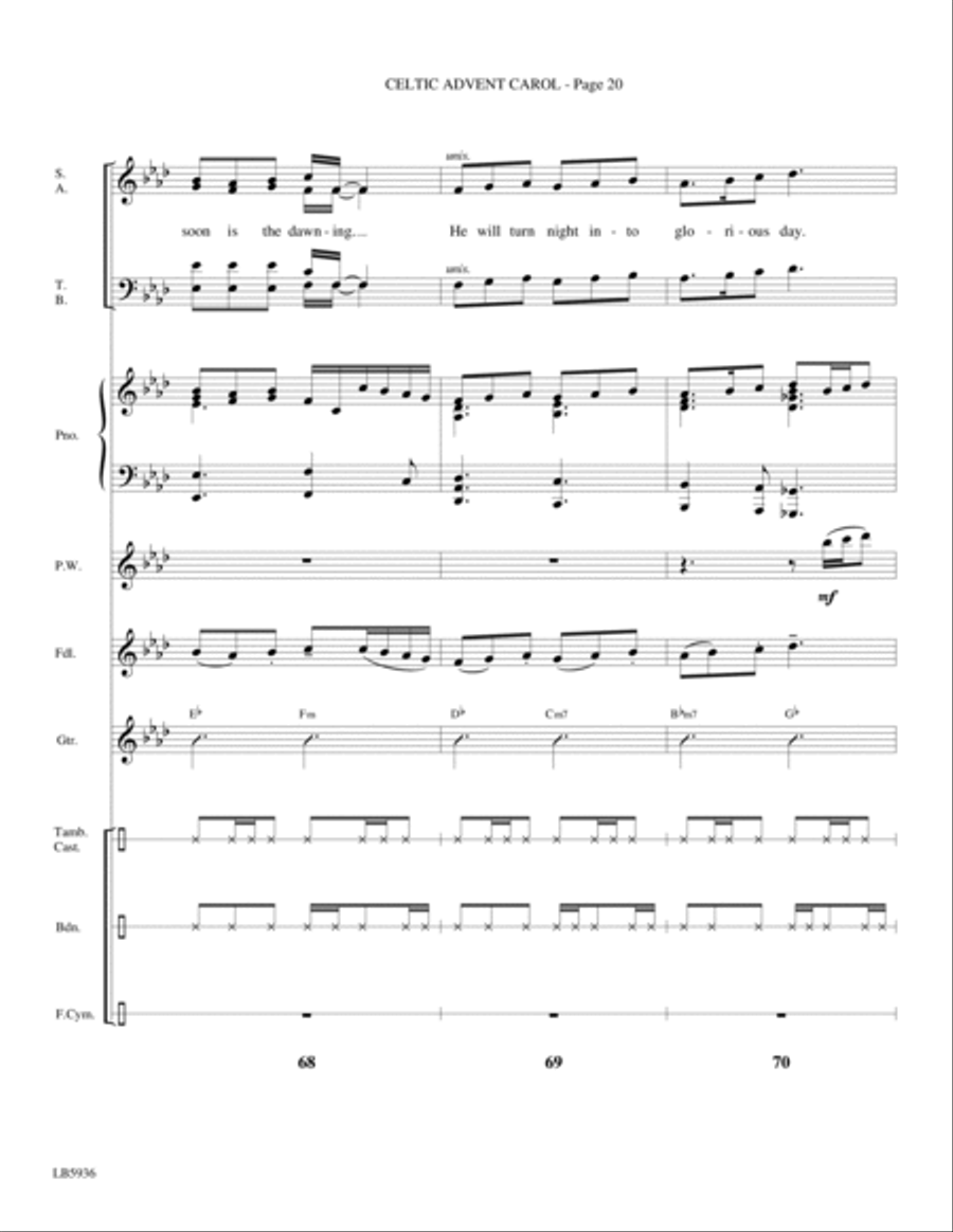 Celtic Advent Carol - Full Score Choir scores gallery preview page 20