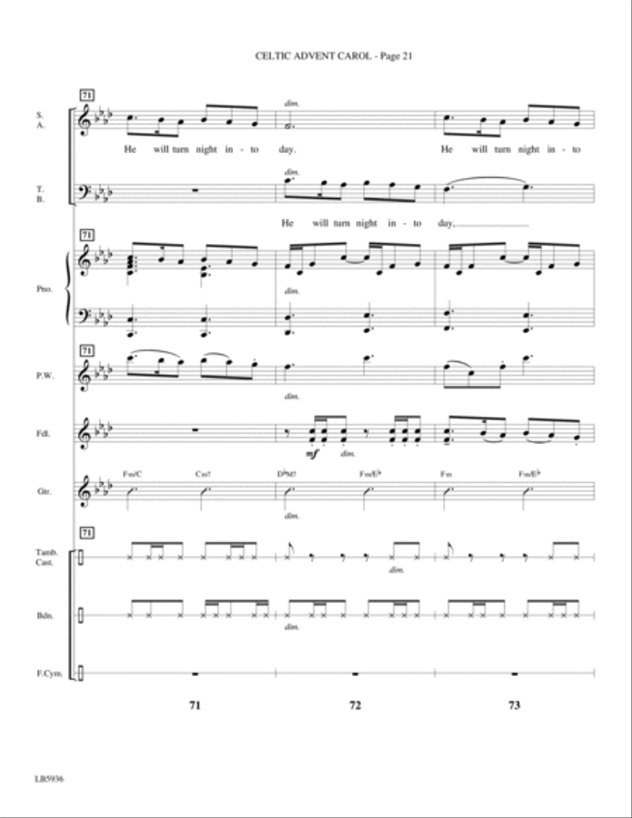 Celtic Advent Carol - Full Score Choir scores gallery preview page 21