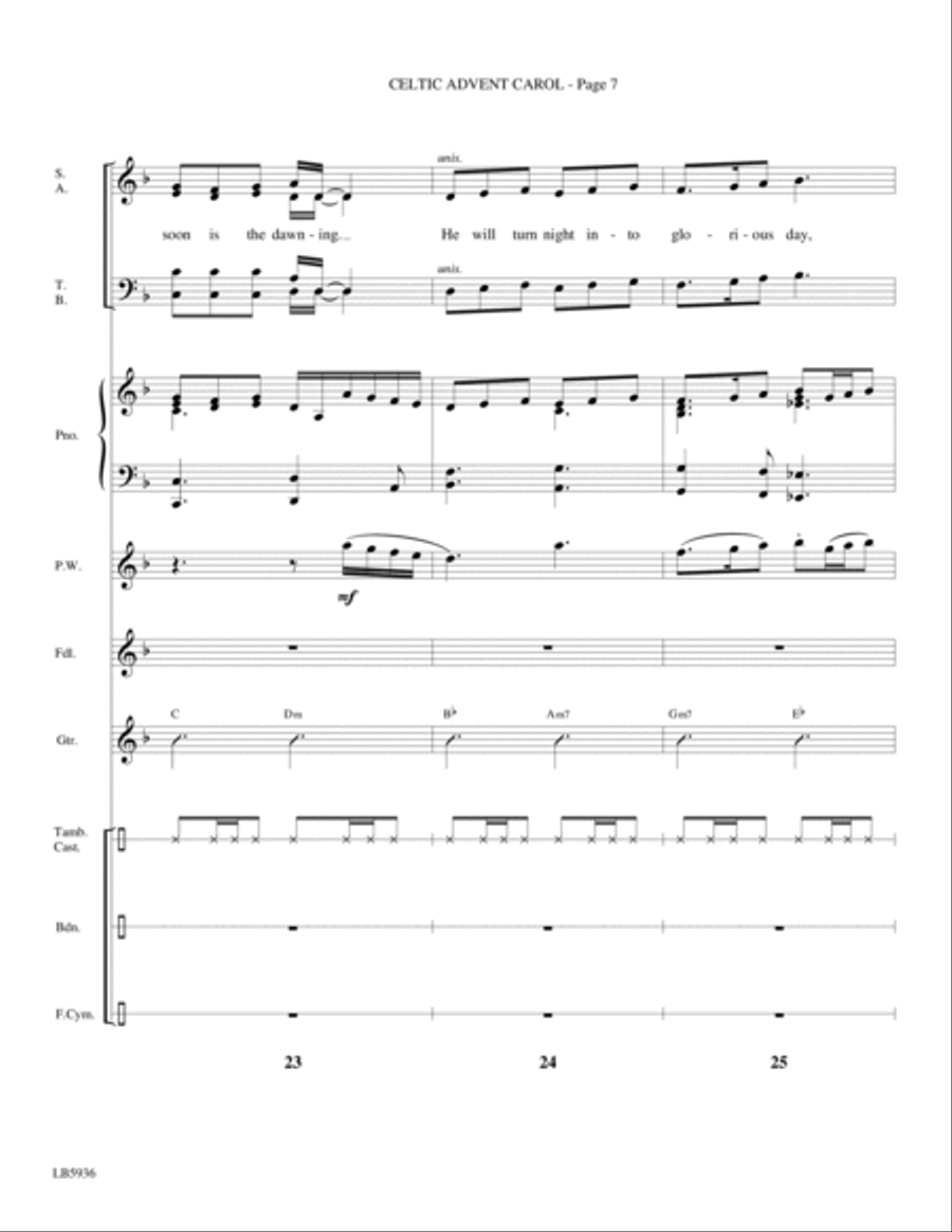 Celtic Advent Carol - Full Score Choir scores gallery preview page 7