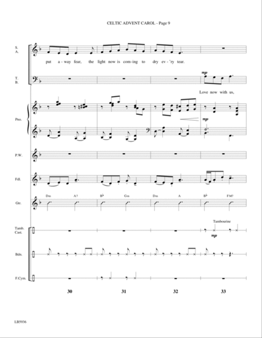 Celtic Advent Carol - Full Score Choir scores gallery preview page 9