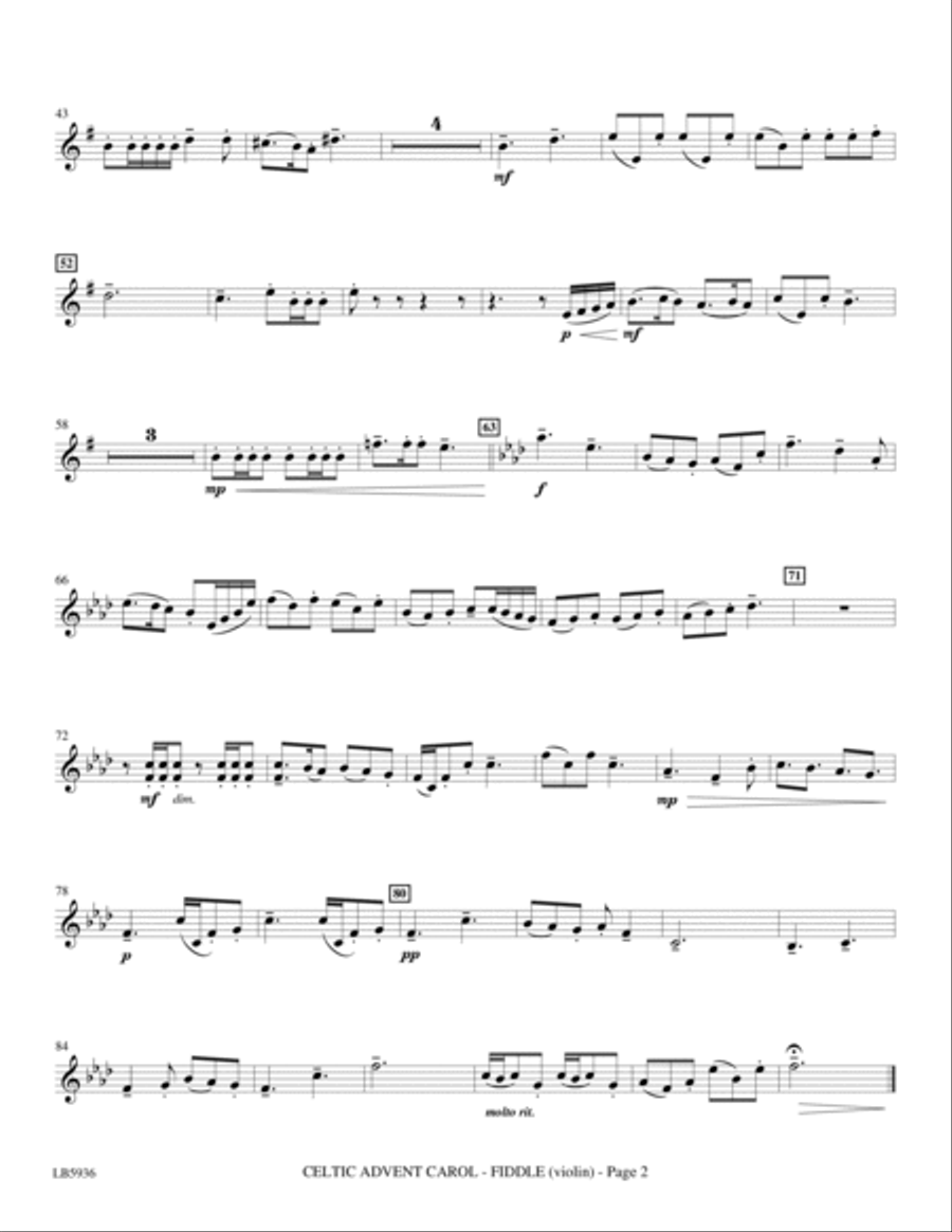 Celtic Advent Carol - Fiddle/Violin Choir scores gallery preview page 2