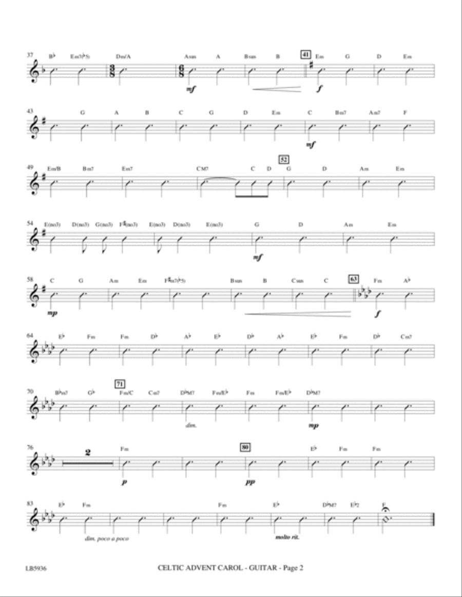 Celtic Advent Carol - Guitar Choir scores gallery preview page 2