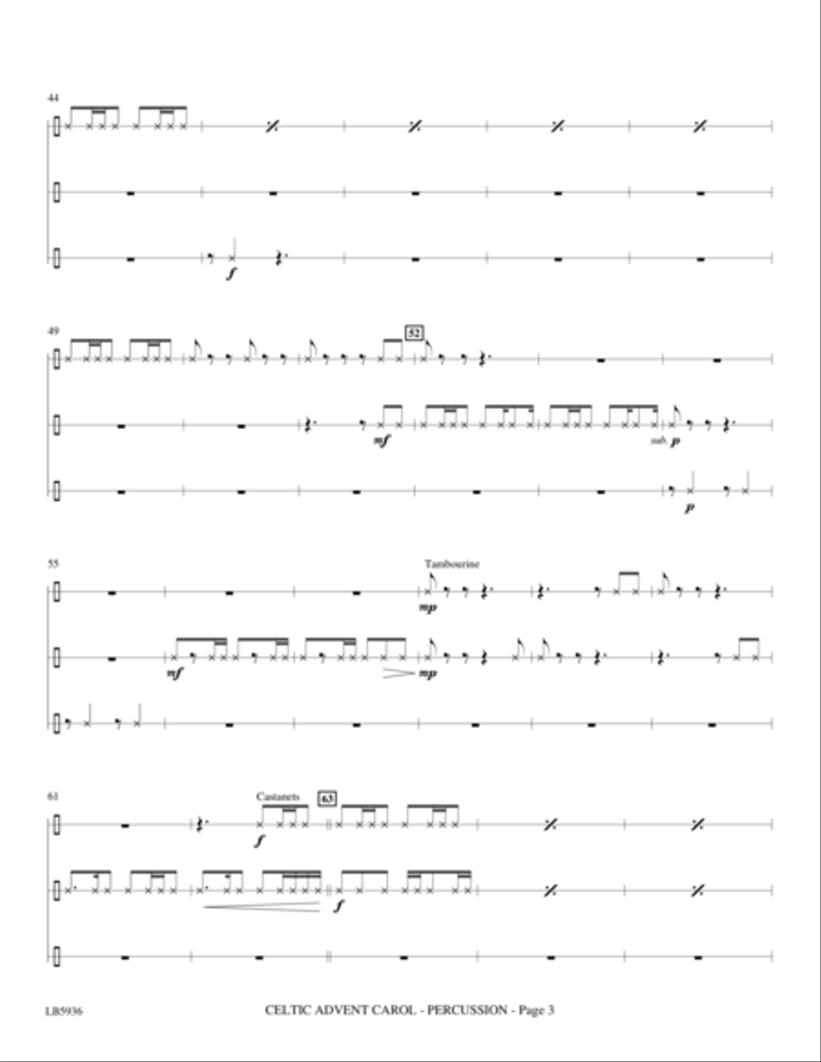 Celtic Advent Carol - Percussion Choir scores gallery preview page 3