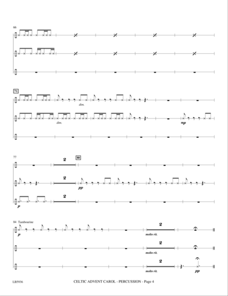 Celtic Advent Carol - Percussion Choir scores gallery preview page 4