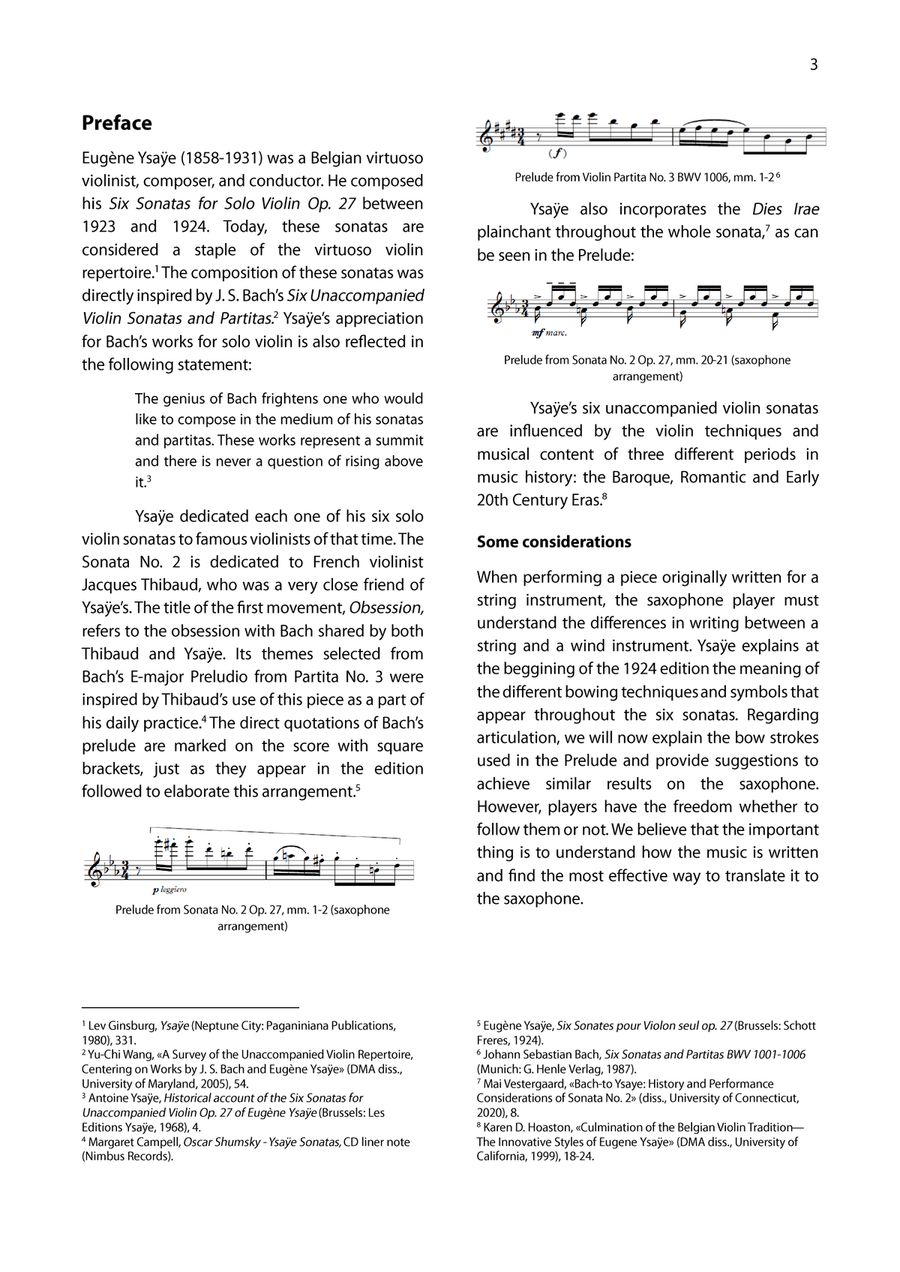 Prelude from Sonata No. 2 op. 27 for solo Violin (E. Ysaÿe) [Alto Saxophone Arrangement] Alto Saxophone scores gallery preview page 5