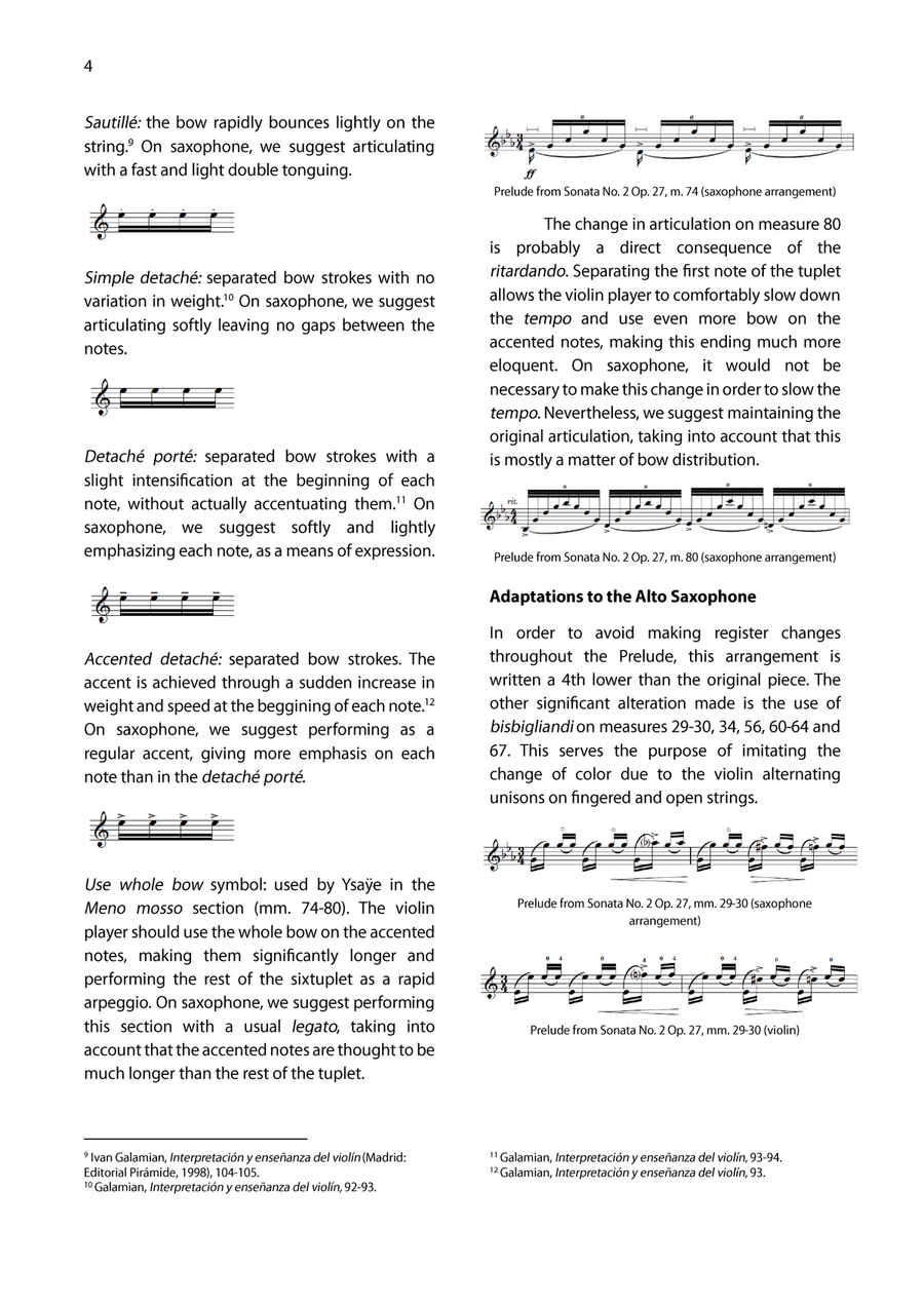 Prelude from Sonata No. 2 op. 27 for solo Violin (E. Ysaÿe) [Alto Saxophone Arrangement] Alto Saxophone scores gallery preview page 6