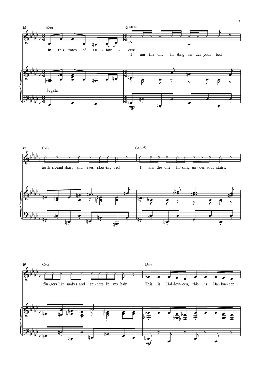This Is Halloween This Is Halloween Piano, Vocal scores gallery preview page 3