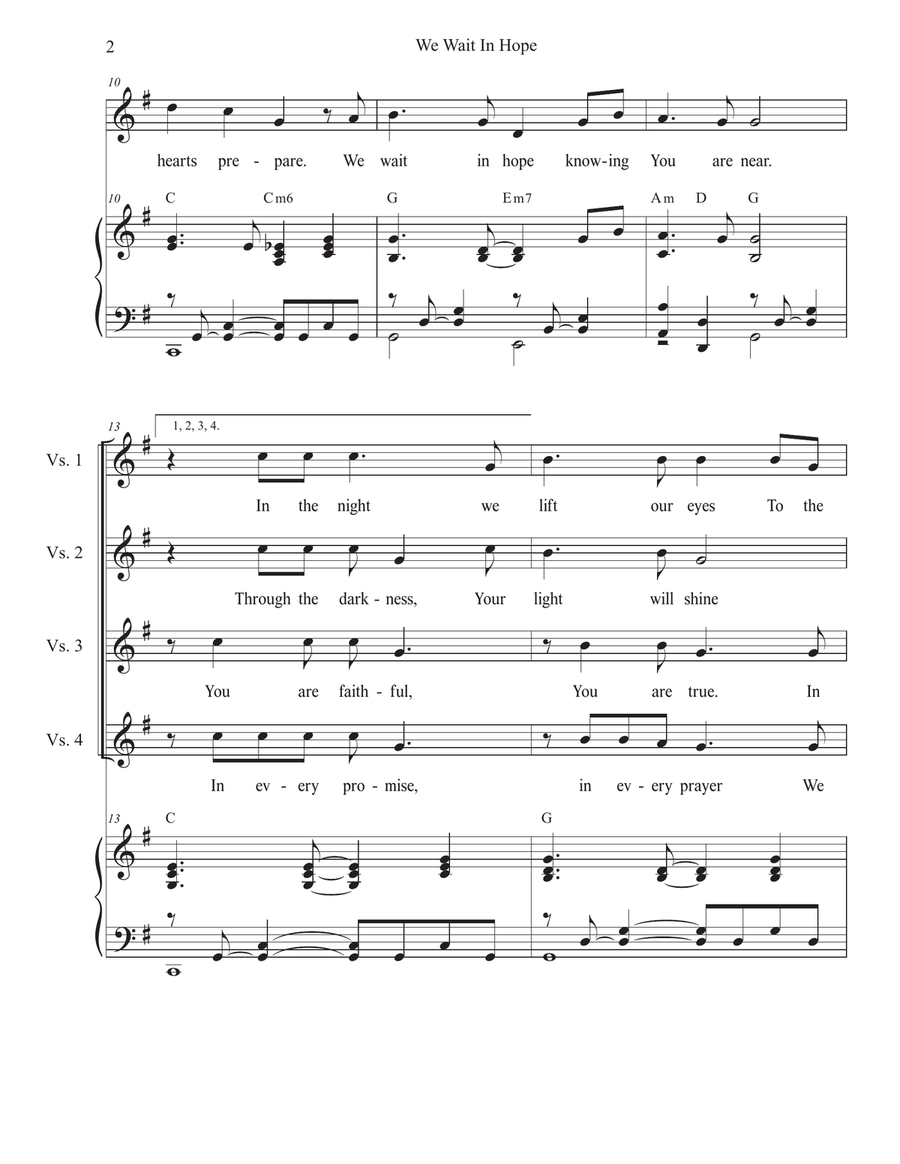 We Wait In Hope (Vocal solo - High Key) Piano, Vocal scores gallery preview page 2
