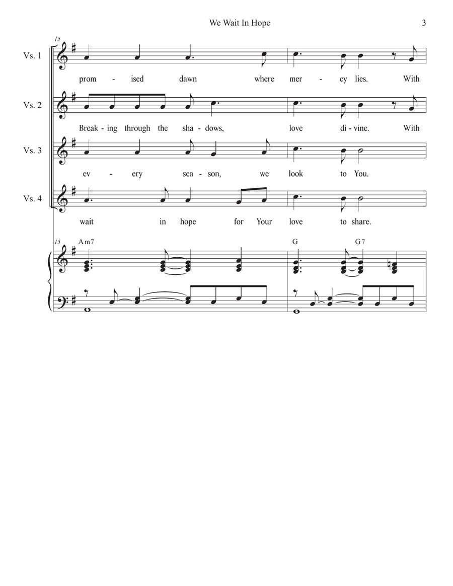We Wait In Hope (Vocal solo - High Key) Piano, Vocal scores gallery preview page 3
