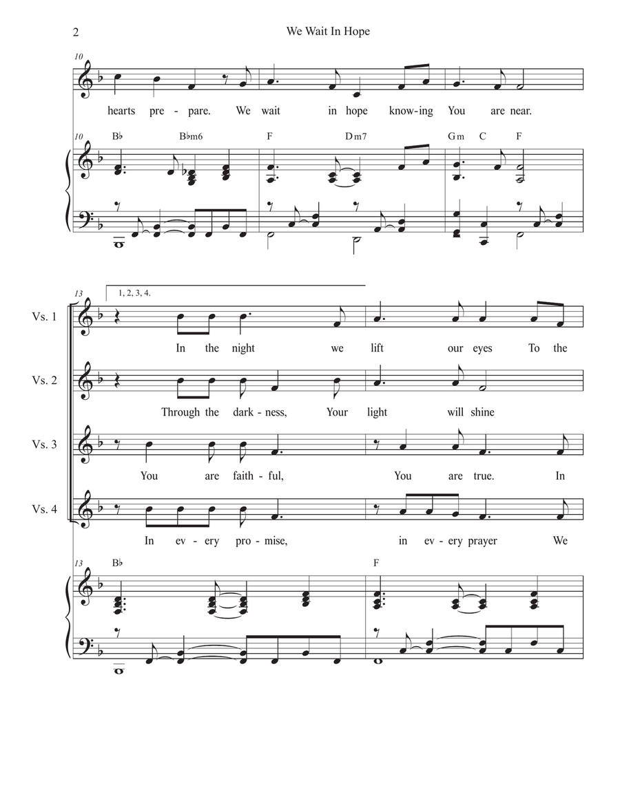 We Wait In Hope (Vocal solo - Medium Key) Piano, Vocal scores gallery preview page 2