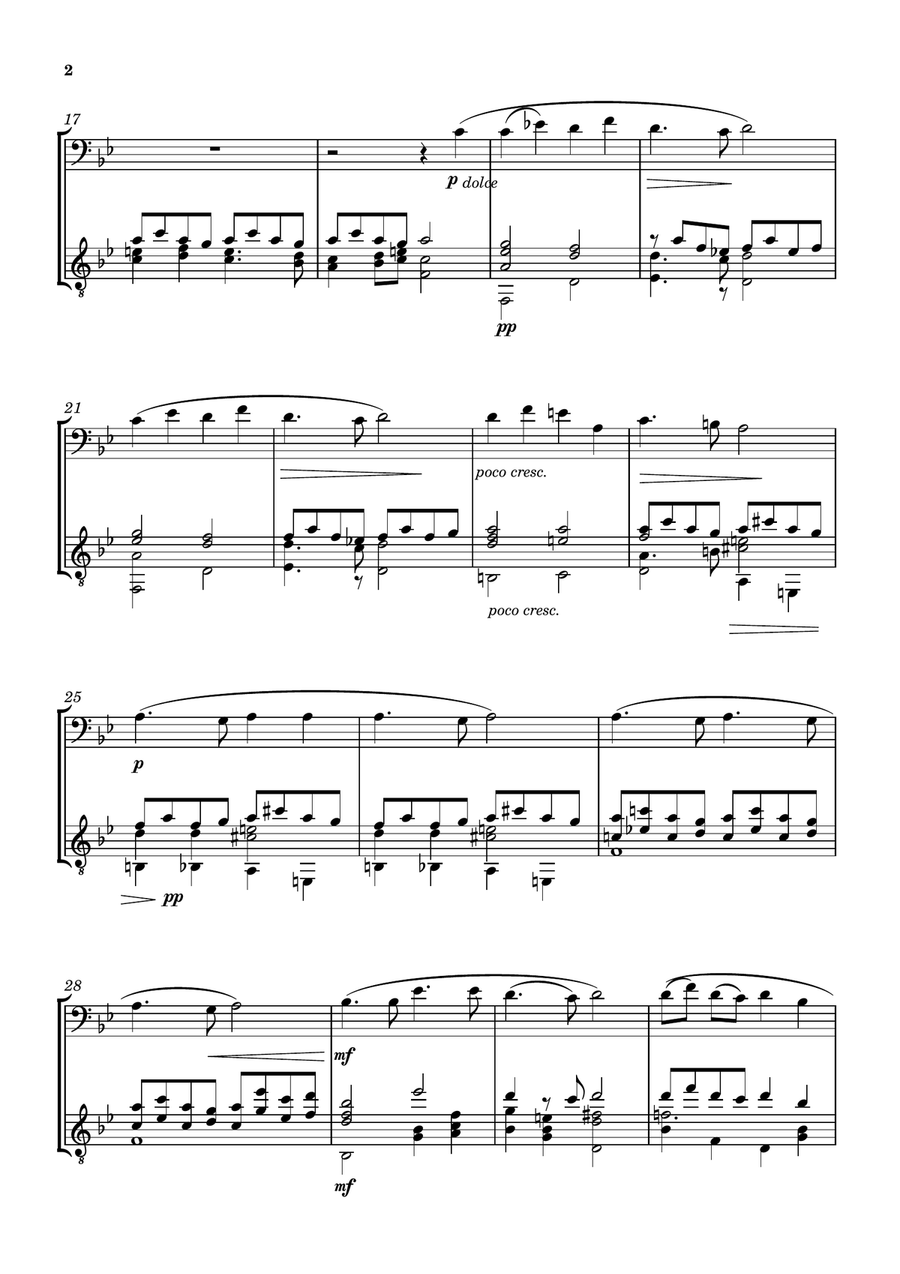 PIE JESU [GABRIEL FAURÉ] FOR CELLO AND GUITAR String Duet scores gallery preview page 3