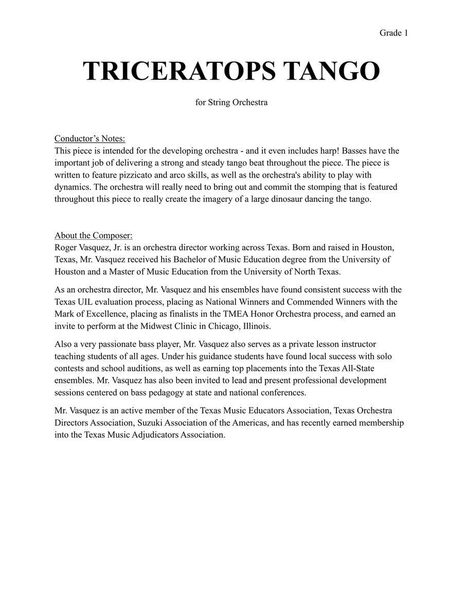 Triceratops Tango Triceratops Tango String Orchestra scores gallery preview page 2