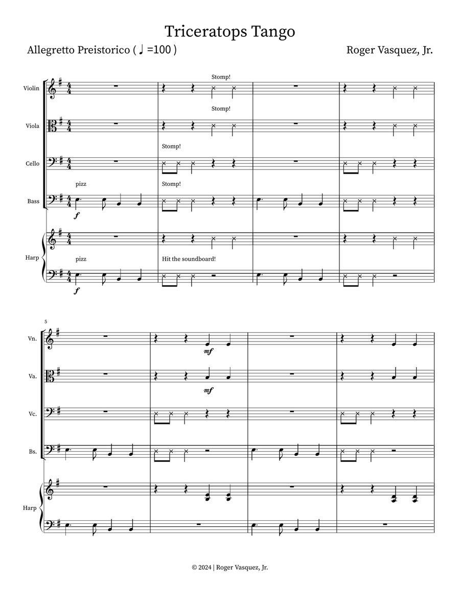 Triceratops Tango Triceratops Tango String Orchestra scores gallery preview page 3