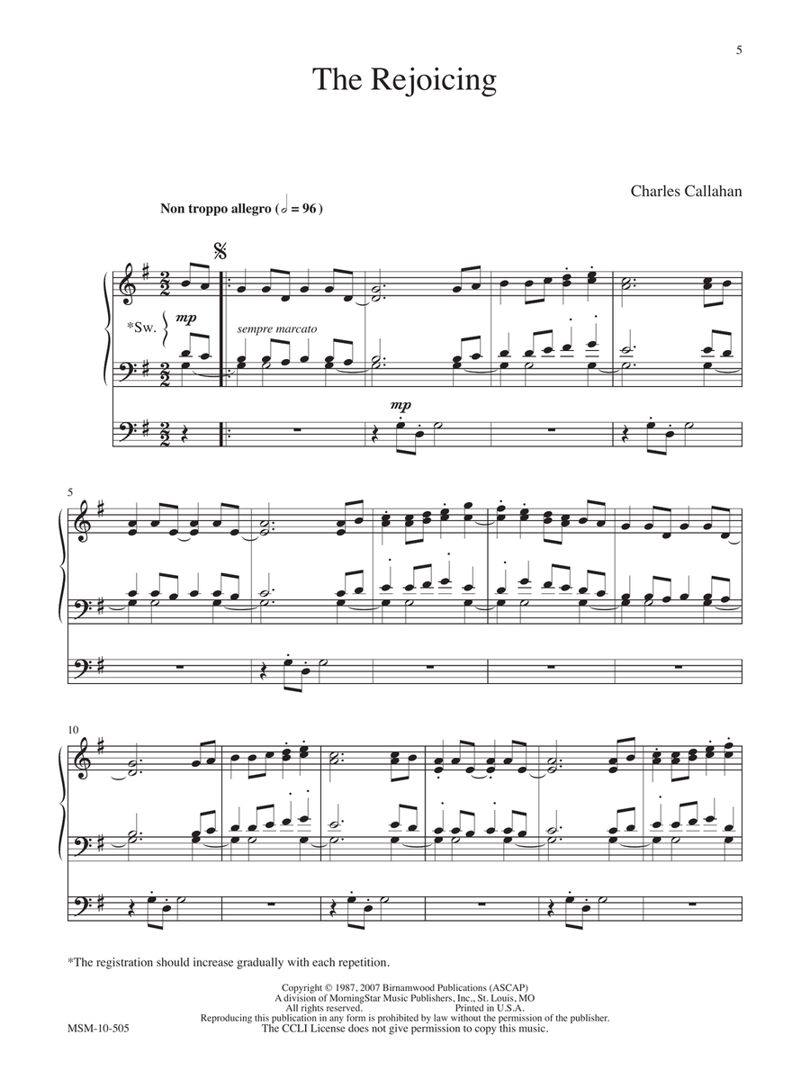 The Rejoicing (Downloadable) Organ scores gallery preview page 5
