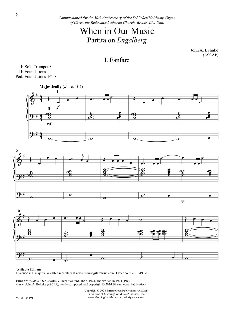 When in Our Music (Downloadable) Organ scores gallery preview page 2