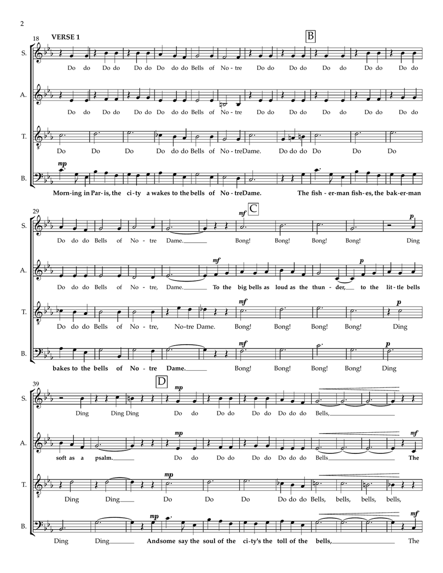 The Bells Of Notre Dame The Bells Of Notre Dame Divisi scores gallery preview page 2