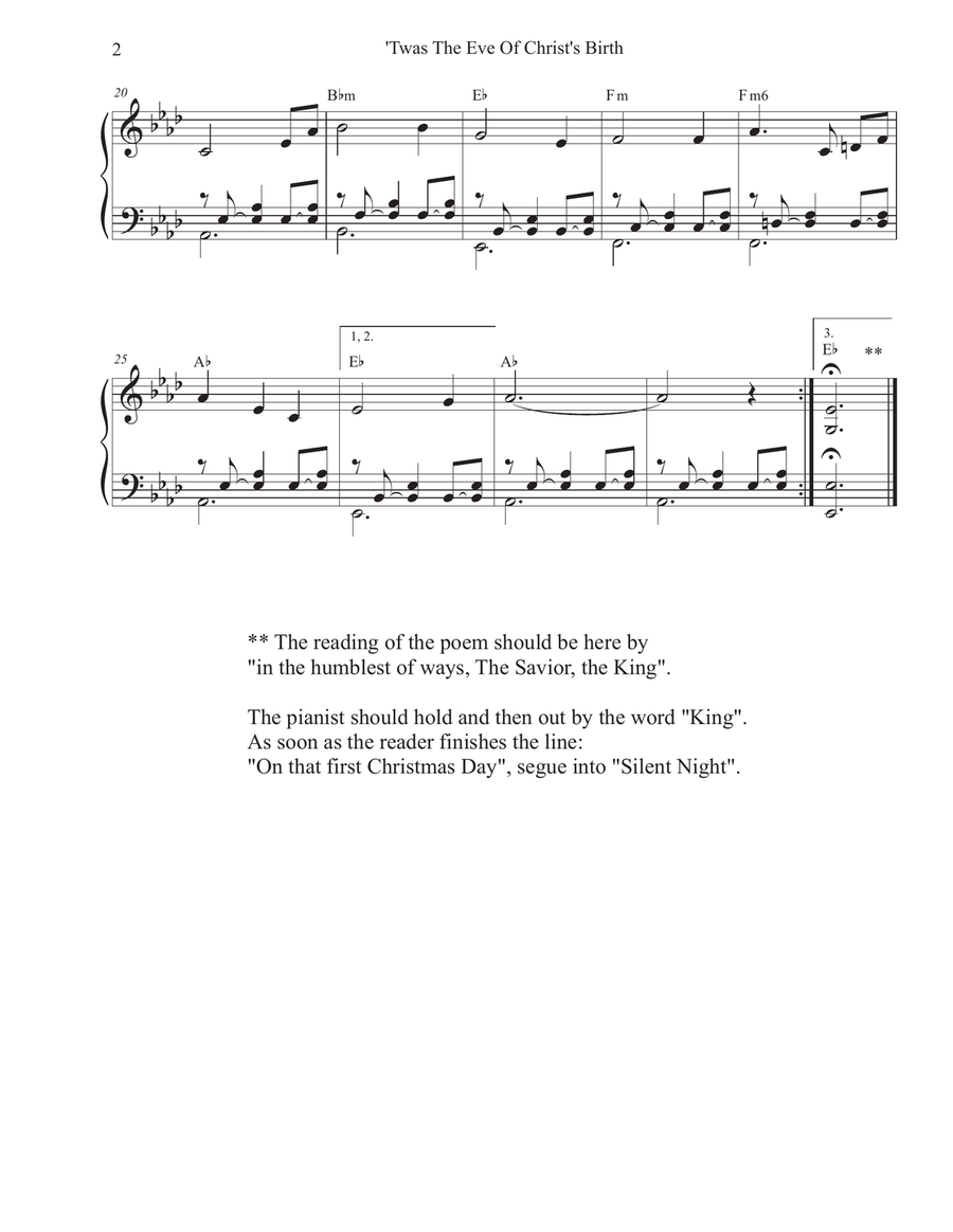 'Twas The Eve Of Christ's Birth (2-part choir - (Soprano and Tenor) 2-Part scores gallery preview page 2