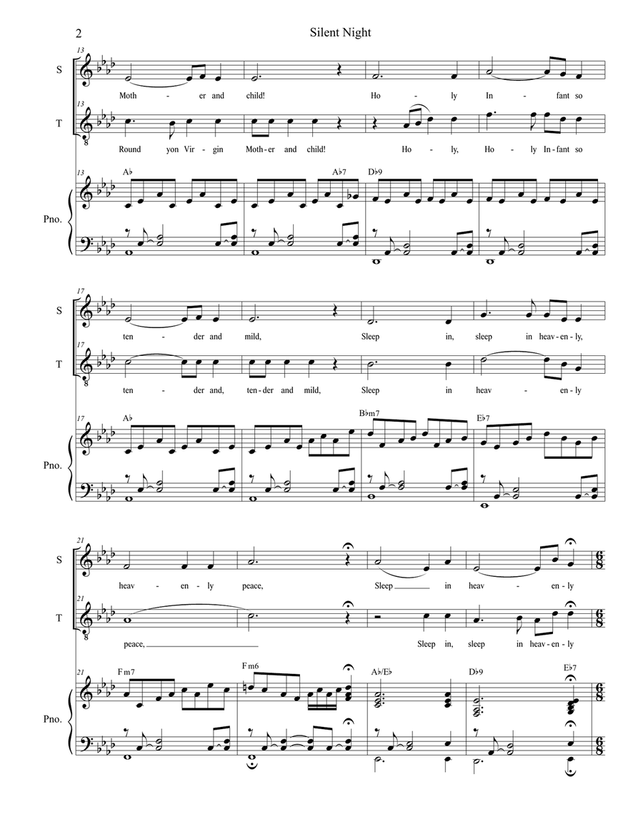 'Twas The Eve Of Christ's Birth (2-part choir - (Soprano and Tenor) 2-Part scores gallery preview page 4