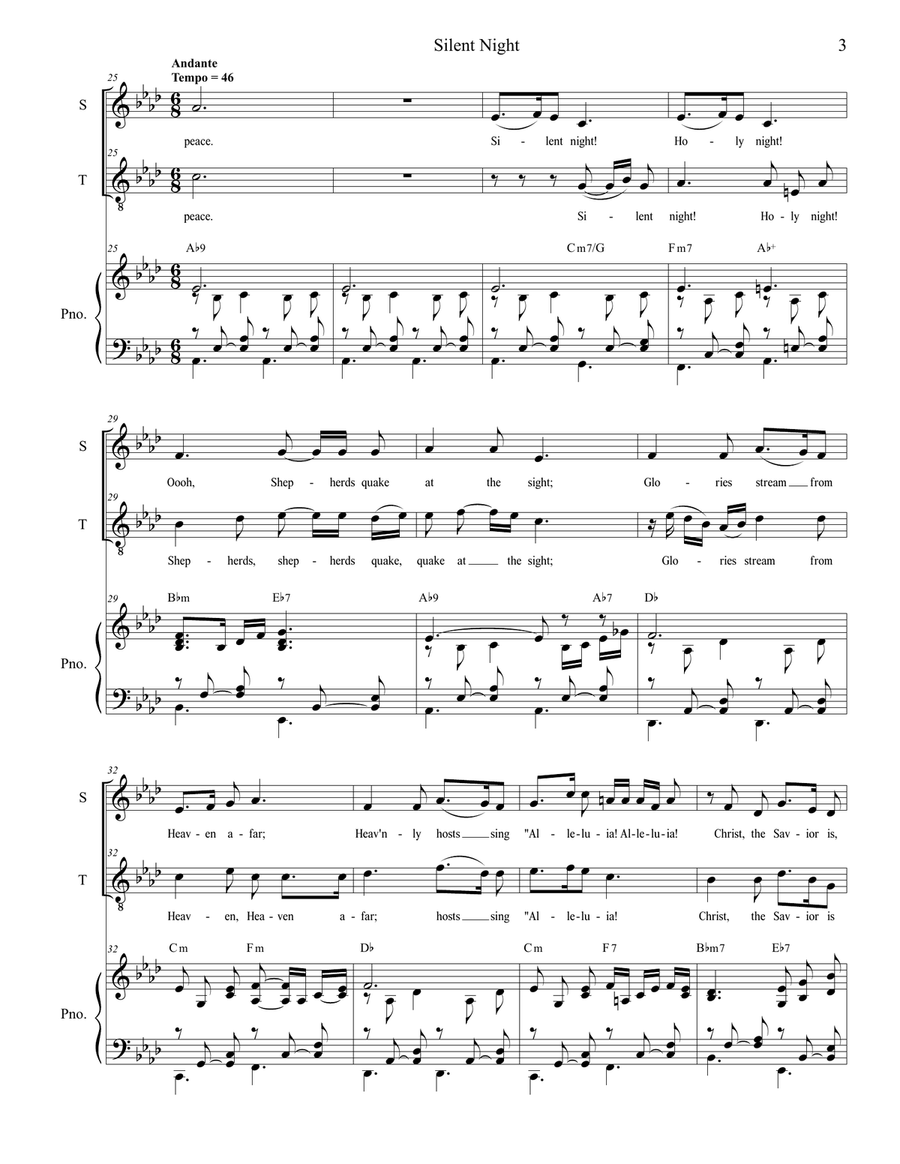 'Twas The Eve Of Christ's Birth (2-part choir - (Soprano and Tenor) 2-Part scores gallery preview page 5