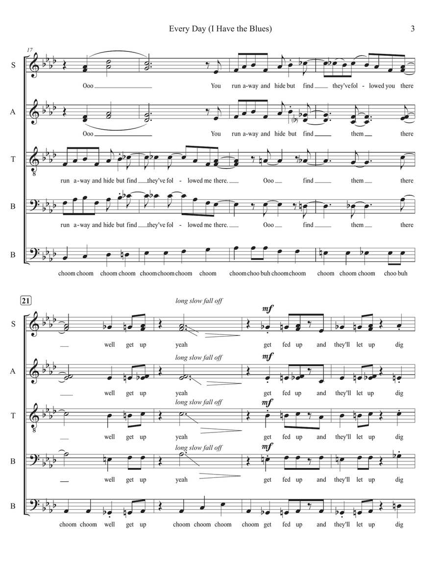 Every Day I Have The Blues Divisi scores gallery preview page 3
