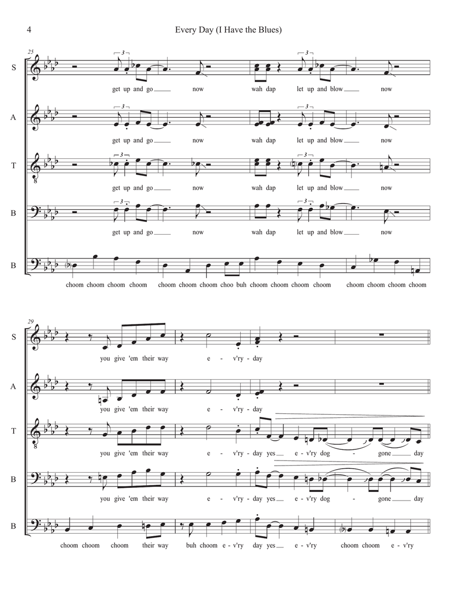 Every Day I Have The Blues Divisi scores gallery preview page 4