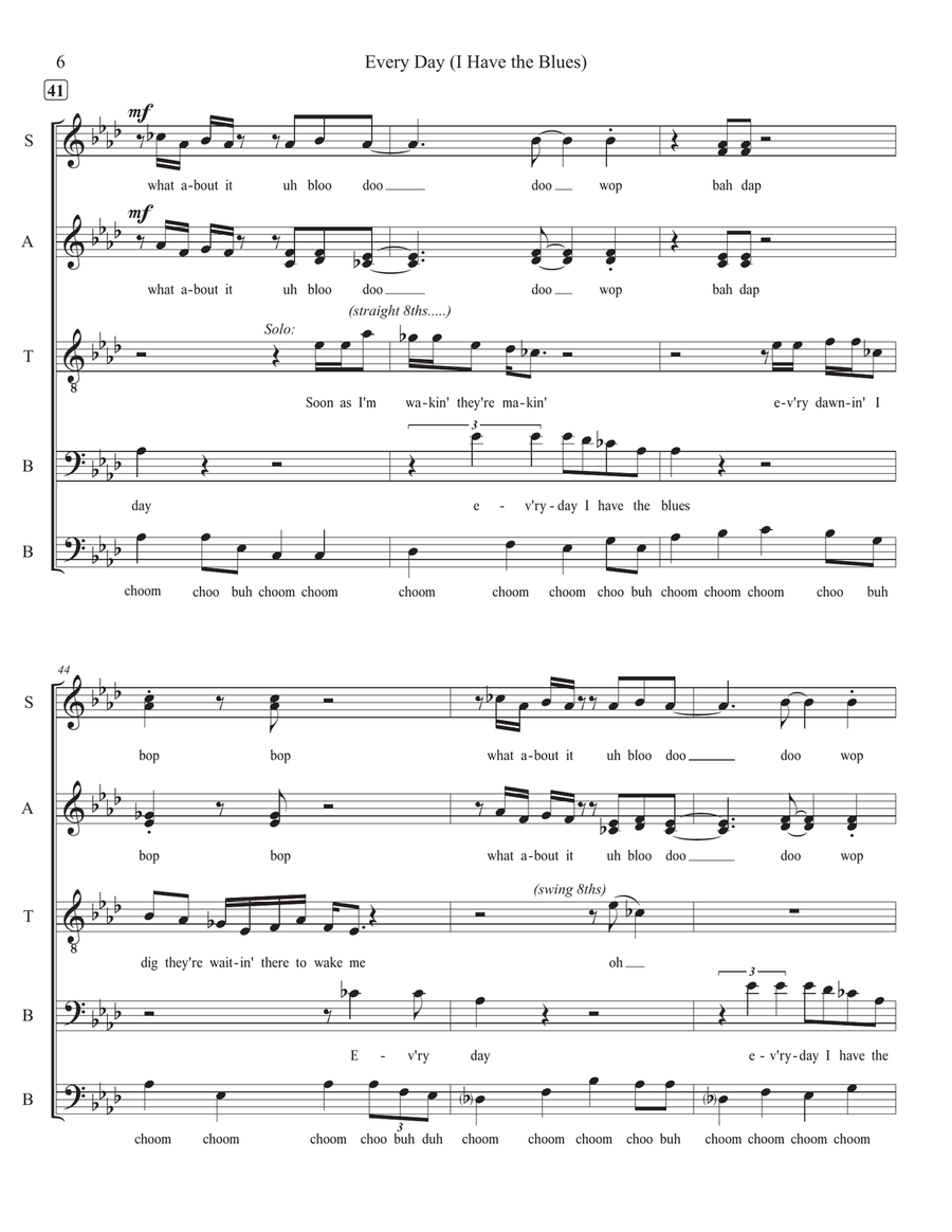 Every Day I Have The Blues Divisi scores gallery preview page 6