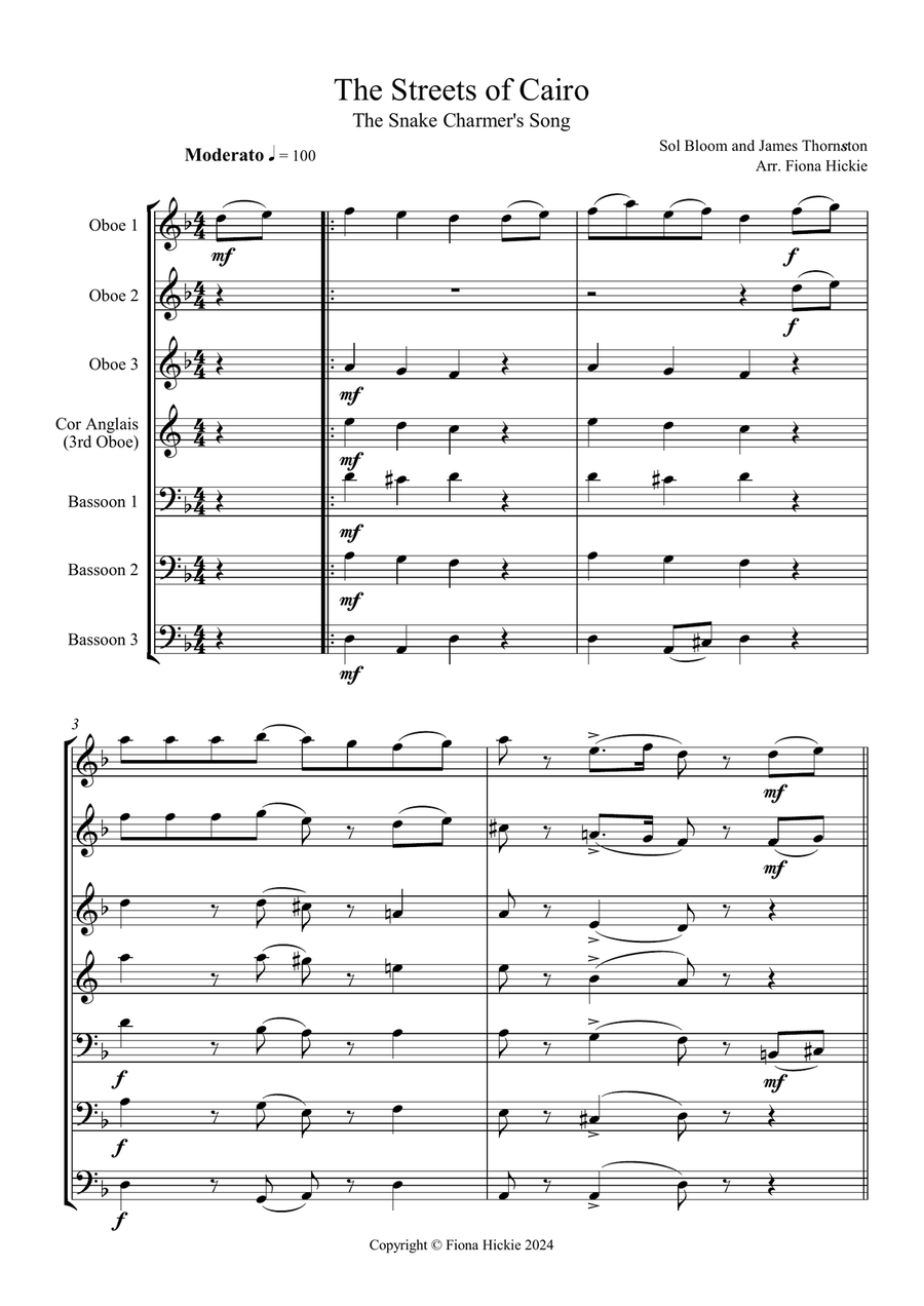The Streets of Cairo The Streets of Cairo Woodwind Ensemble scores gallery preview page 2