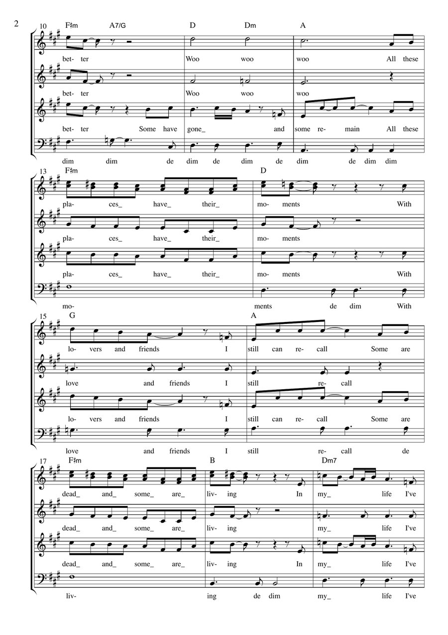In My Life 4-Part scores gallery preview page 2