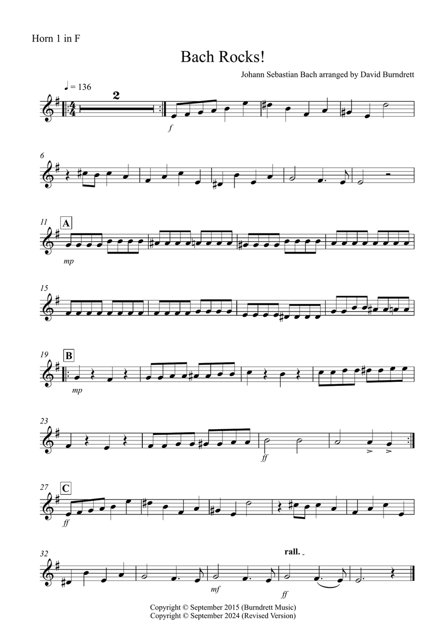 Bach Rocks! for Horn Quartet by Johann Sebastian Bach French Horn Quartet - Digital Sheet Music page 3