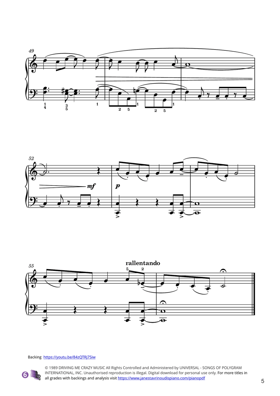 Driving Miss Daisy Piano Solo scores gallery preview page 5