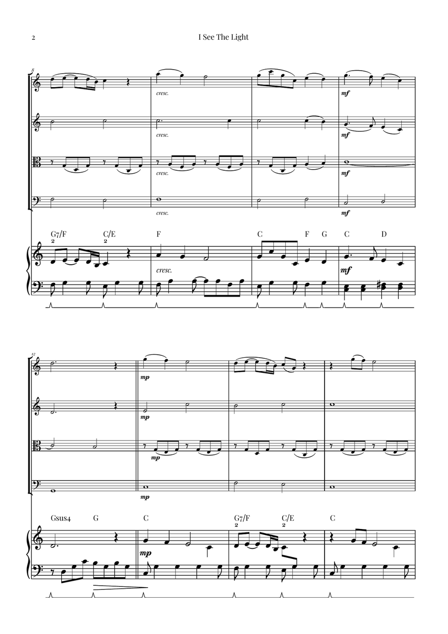 I See The Light String Quartet scores gallery preview page 2
