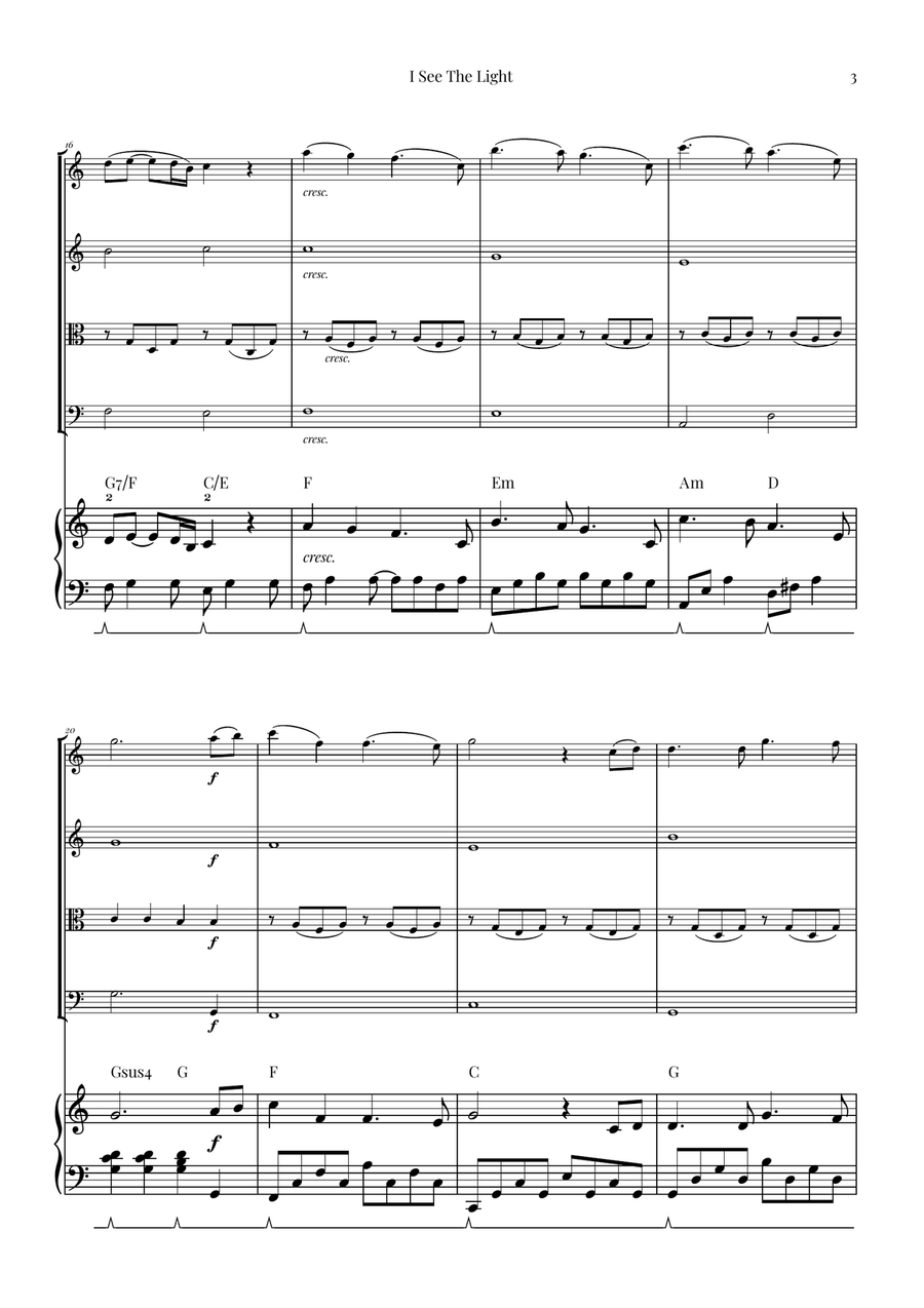 I See The Light String Quartet scores gallery preview page 3