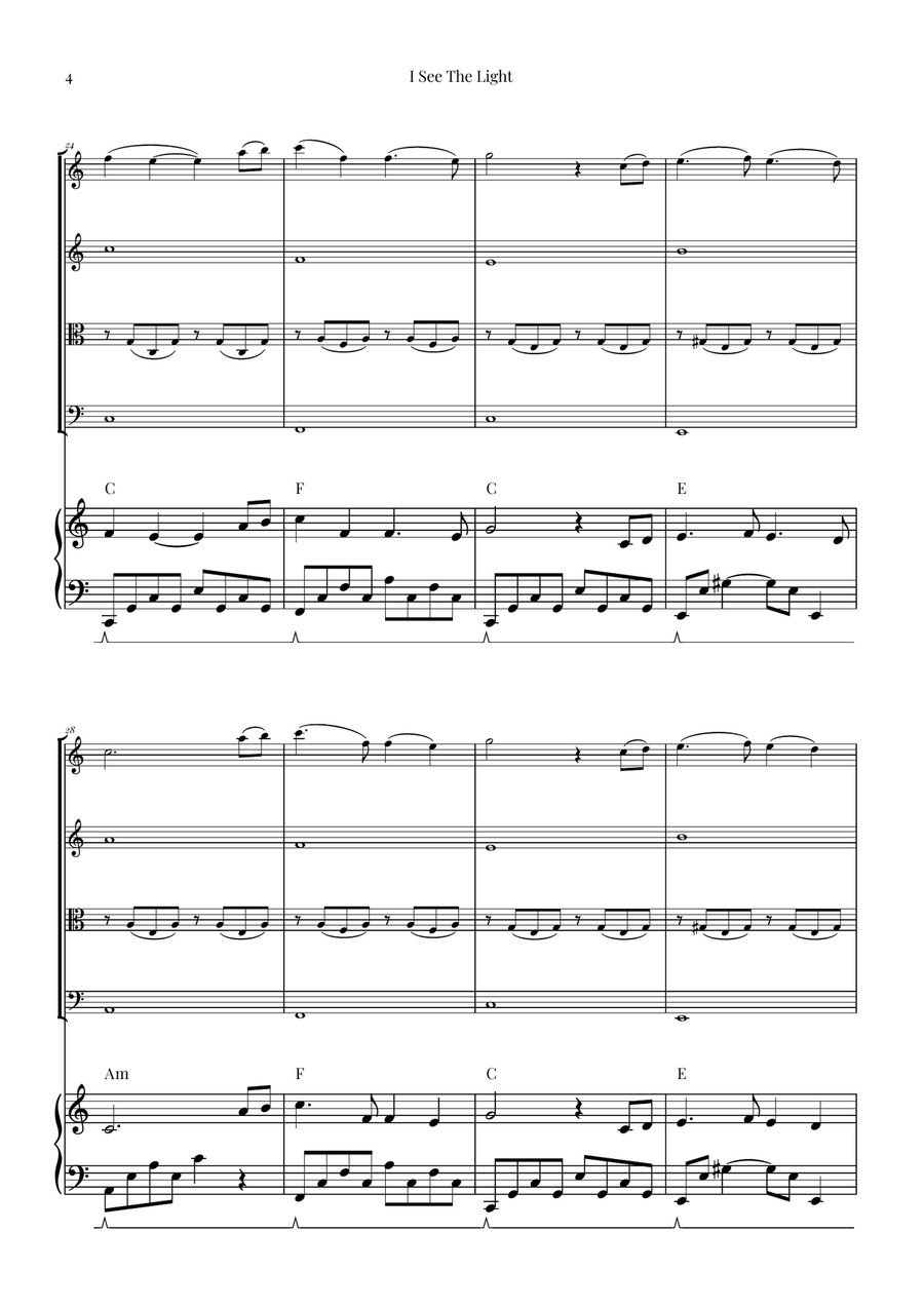 I See The Light String Quartet scores gallery preview page 4