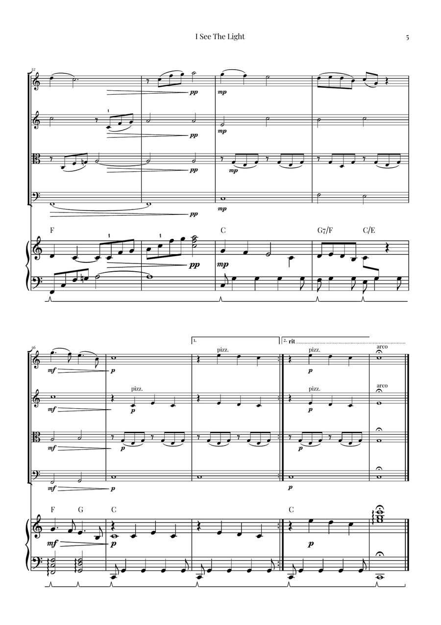 I See The Light String Quartet scores gallery preview page 5