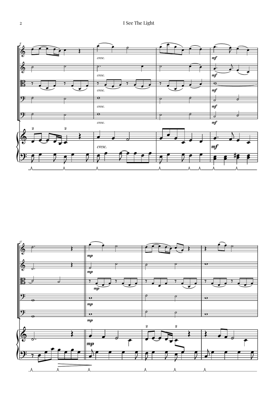 I See The Light String Orchestra scores gallery preview page 2