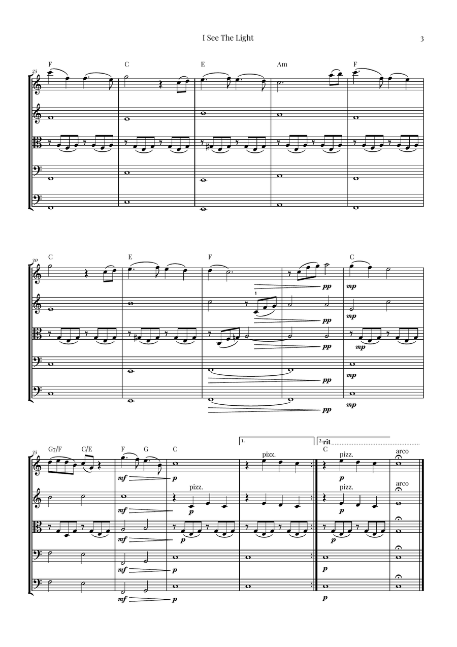 I See The Light String Orchestra scores gallery preview page 3