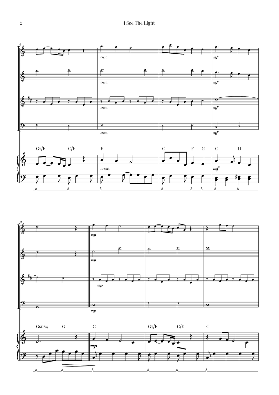 I See The Light Woodwind Quartet scores gallery preview page 2