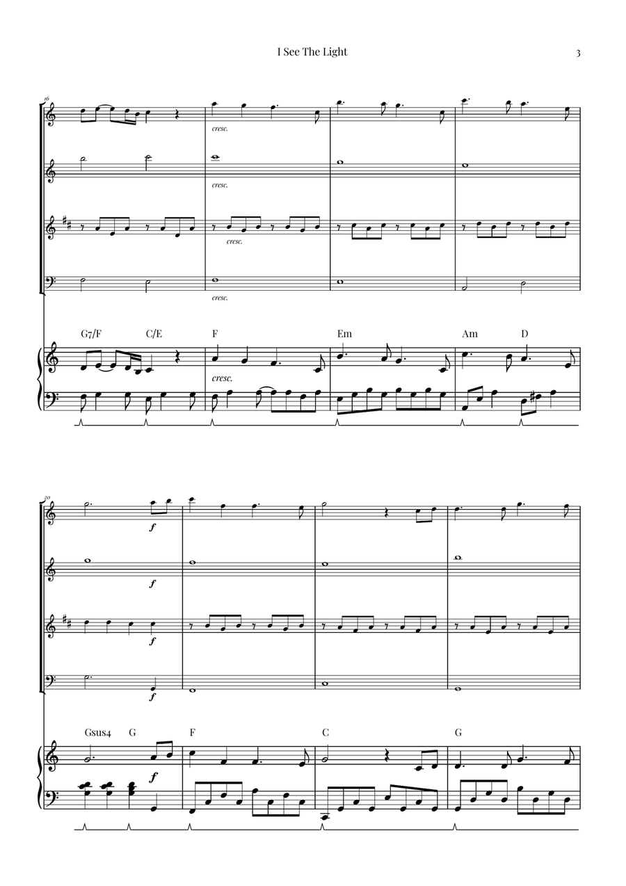 I See The Light Woodwind Quartet scores gallery preview page 3