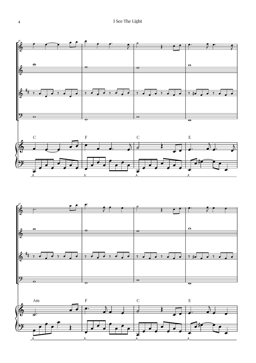 I See The Light Woodwind Quartet scores gallery preview page 4
