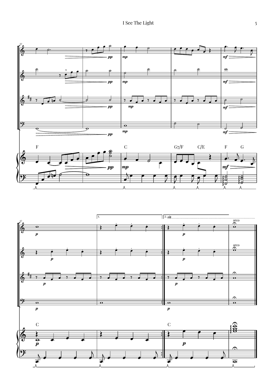 I See The Light Woodwind Quartet scores gallery preview page 5