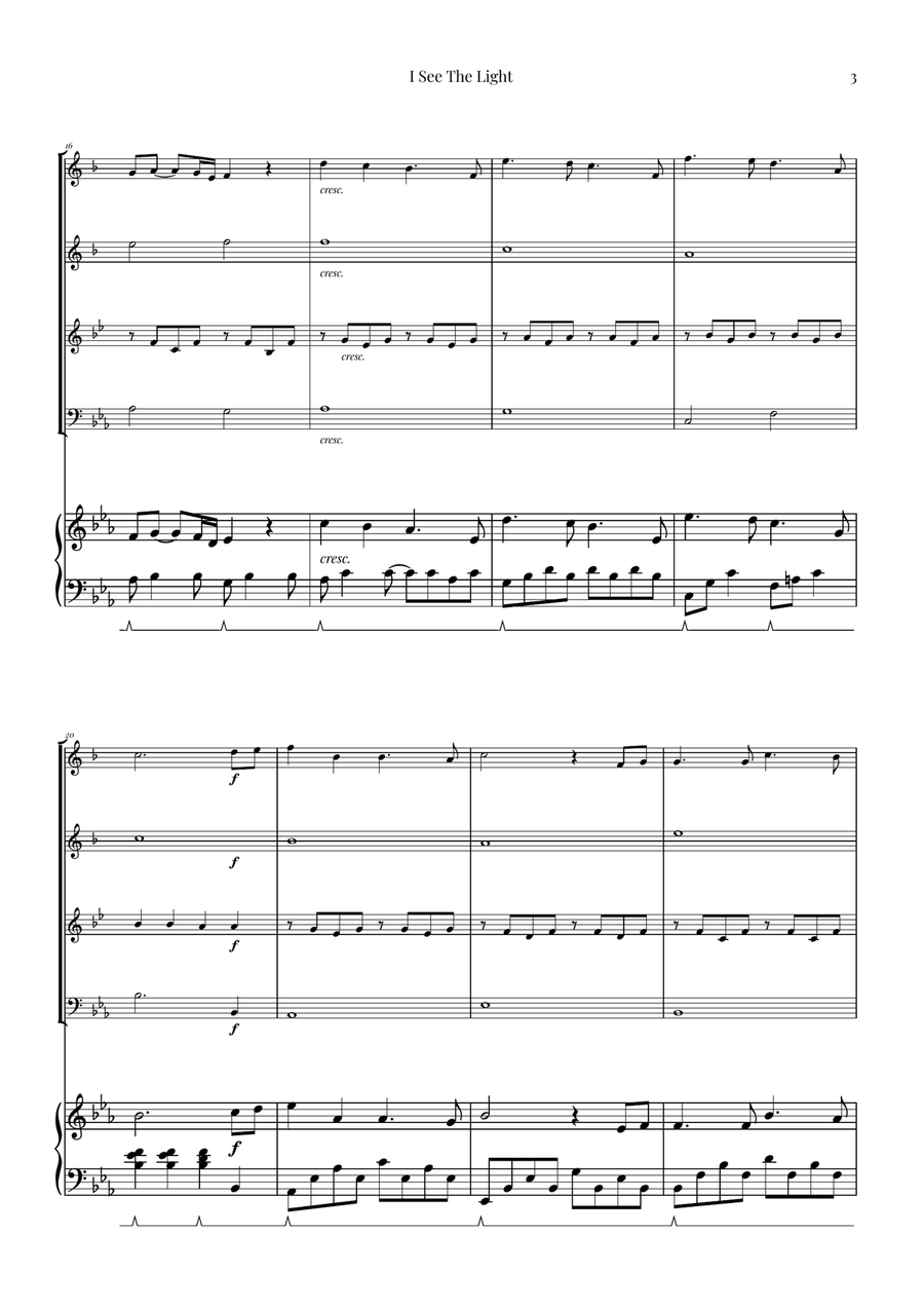 I See The Light Brass Quartet scores gallery preview page 3
