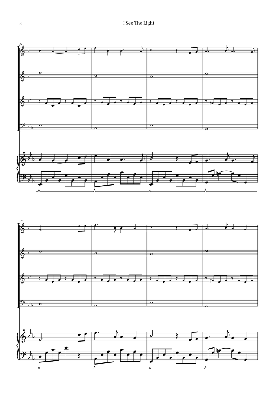 I See The Light Brass Quartet scores gallery preview page 4