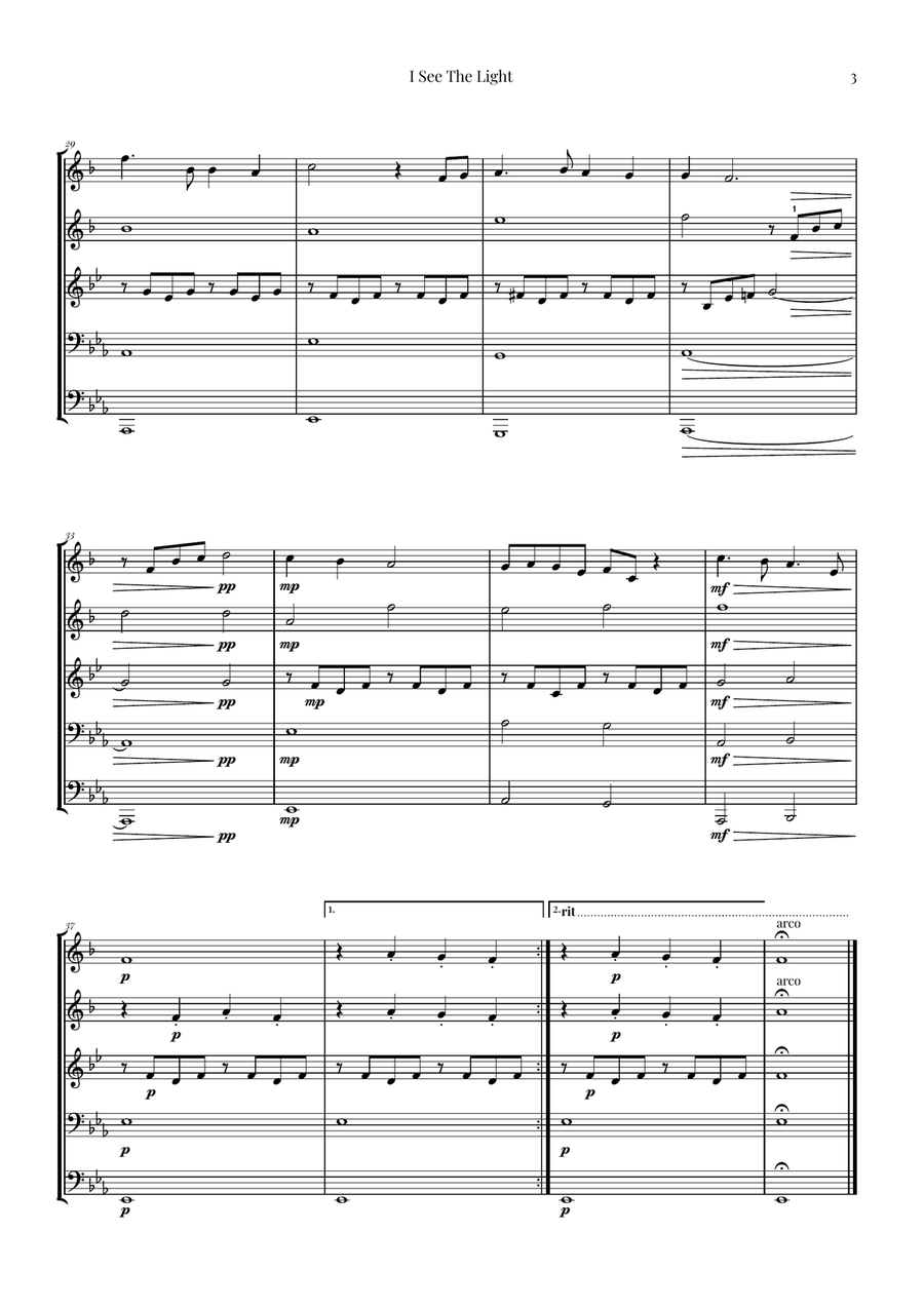 I See The Light Brass Quintet scores gallery preview page 3