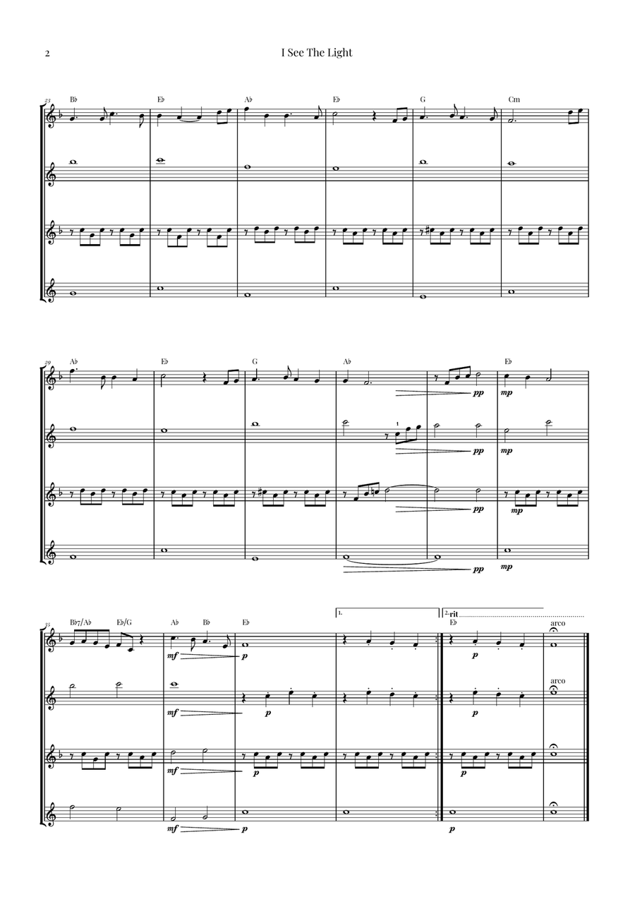 I See The Light Saxophone Quartet scores gallery preview page 2