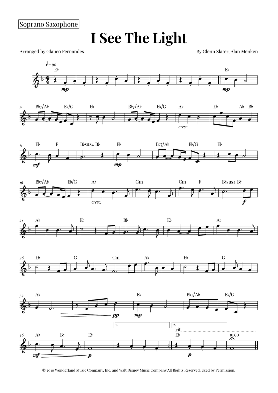 I See The Light Saxophone Quartet scores gallery preview page 3