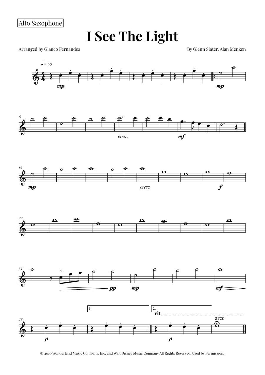 I See The Light Saxophone Quartet scores gallery preview page 4