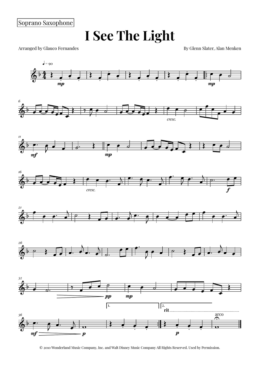 I See The Light Saxophone Quartet scores gallery preview page 3