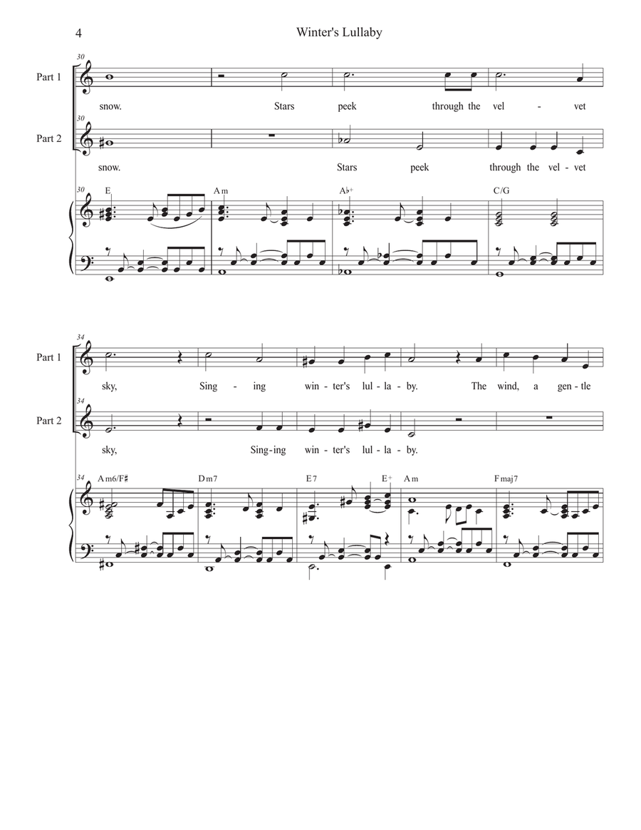 Winter's Lullaby (2-part choir) 2-Part scores gallery preview page 4