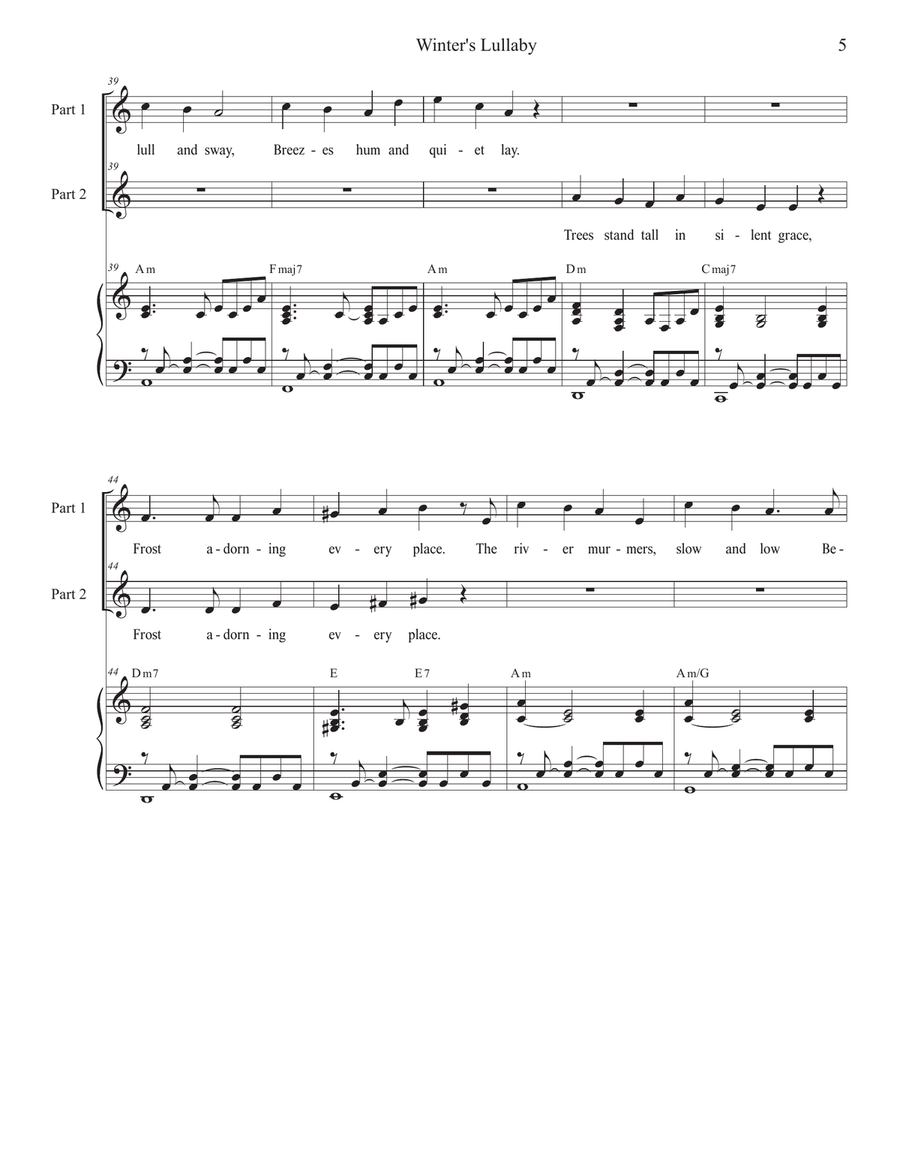 Winter's Lullaby (2-part choir) 2-Part scores gallery preview page 5